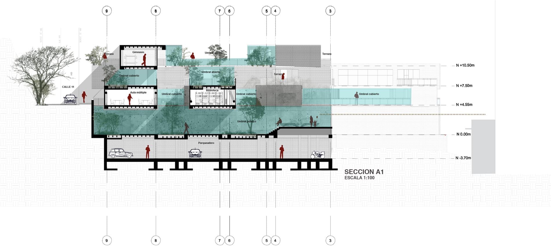 Sección arquitectónica del conjunto